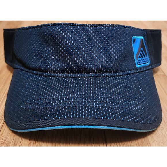 Adidas Visor Women OSFM Aeroready Black Blue Hat Golf Sports Adjustable Outdoor - Picture 1 of 7